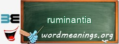 WordMeaning blackboard for ruminantia